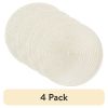 4-Pack Round Woven Polyester Table Placemats – Vanilla, 15" Diameter, Durable & Easy to Clean