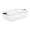 4 Pack 32 Quart Clear Underbed Storage Container with Latch Lid, Blue