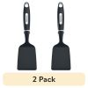 (2 pack) Professional Short Kitchen Nylon Spatula/Turner with Black Plastic Handle