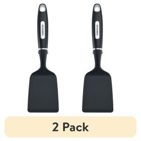 (2 pack) Professional Short Kitchen Nylon Spatula/Turner with Black Plastic Handle