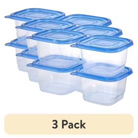 (3 pack) 4 Pack 4.4Cup Plastic Square Food Storage Container