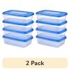 (2 pack) 5.23Cup Plastic Rectangle Food Storage Container