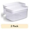(2 pack) Rectangular Plastic Food Storage Canister - Small - 6.61" x 4.24" x 3.64"