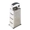 Soft Grip Stainless Steel Grater 9" 4 Sided Silver