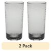 (2 pack) 16-Ounce Tritan Tall Hammered Tumbler, Smoke