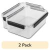 (2 pack) 16 Cup Plastic Pantry Storage Container, Clear