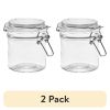 (2 pack) Glass 9.4 oz Lock Lid Storage Jar Canister