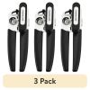 (3 pack) Pro Stainless Steel Portable Can Opener with Black Handle
