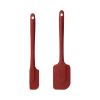 Professional 10 & 10.5 in Silicone Solid Kitchen Spatula Set Red