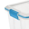 5 Pack 20 Quart Clear Plastic Storage Container with Gasket Lid, Blue