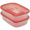 4 Pack 1 Gallon, 2 Packs, Red, Large Rectangular Plastic Food Storage Containers