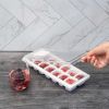 (4 pack) Plastic Ice Cube Tray with 14 Ice Cube Molds and Removable Lid, White
