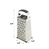 Soft Grip Stainless Steel Grater 9" 4 Sided Silver