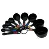 Professional 10 Piece Plastic Nesting Measuring Cup and Spoon Set Black