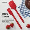 Professional 10 & 10.5 in Silicone Solid Kitchen Spatula Set Red
