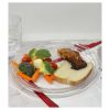 Designer Swirl 12" Acrylic Dinner Plates Set of 4, Crystal Clear Plastic Plates Reusable