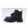 (4Pack)Clear Glossy Plastic Extra Tall Shoe Box with Lid, Adult Size,One Pair of Size, One Tier