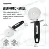 (2 pack) Professional Stainless Steel Pizza Cutter with Black Handle