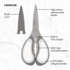 All Purpose Scissors with Blade Cover and Soft Grip Handles and Razor Sharp Blades, Gray