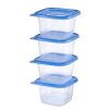 (3 pack) 4 Pack 4.4Cup Plastic Square Food Storage Container